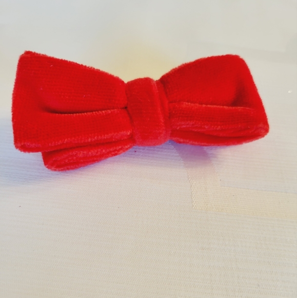 Red Velvet Bow Tie, Infant Toddler Size - Picture 1 of 5